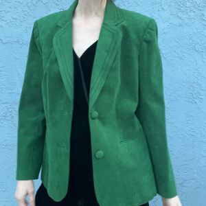 80s Green Suede Jacket in Size Large Microsuede blazer